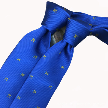 Cravate faite à la main de logo de jacquard de soie de noeud parfait
